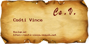 Csóti Vince névjegykártya